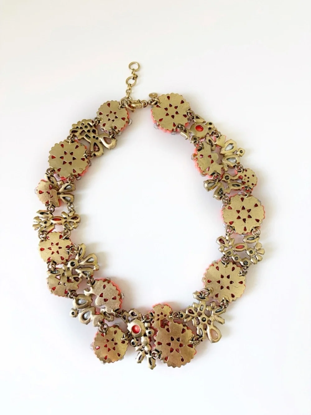 J. Crew Orange Cosmos Crystal Necklace